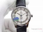 Copy Swiss Omega De Ville SS Silver Dial Leather Watch 8500 Movement